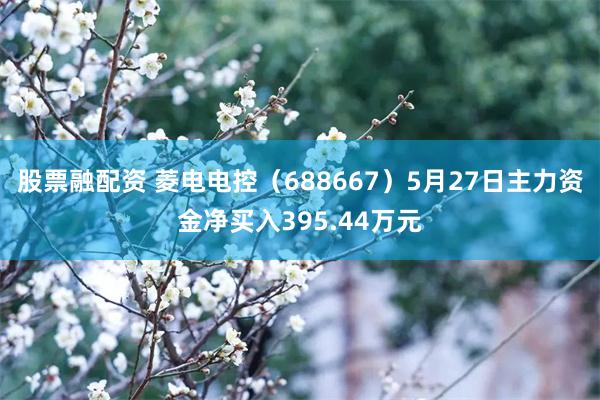 股票融配资 菱电电控（688667）5月27日主力资金净买入395.44万元