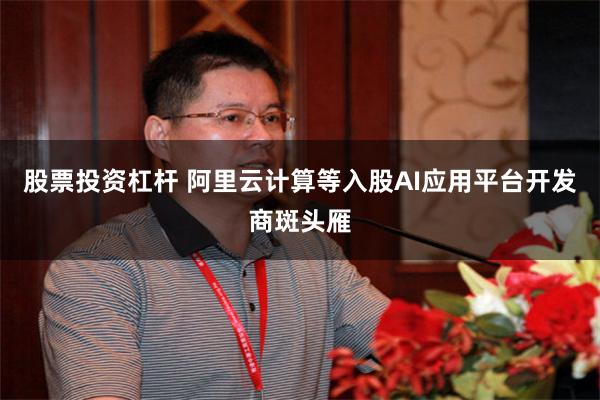 股票投资杠杆 阿里云计算等入股AI应用平台开发商斑头雁