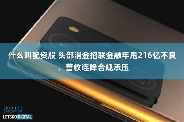 什么叫配资股 头部消金招联金融年甩216亿不良 ，营收连降合规承压
