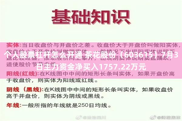 个人股票杠杆怎么开通 茶花股份（603615）7月3日主力资金净买入1757.22万元