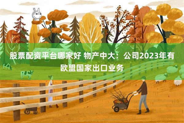股票配资平台哪家好 物产中大：公司2023年有欧盟国家出口业务