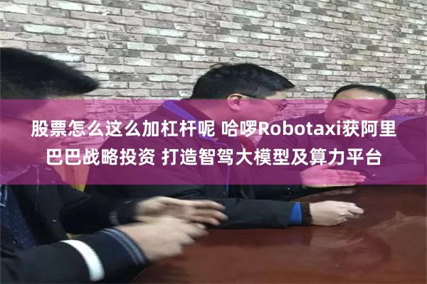 股票怎么这么加杠杆呢 哈啰Robotaxi获阿里巴巴战略投资 打造智驾大模型及算力平台