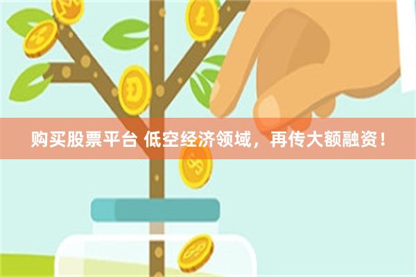 购买股票平台 低空经济领域，再传大额融资！