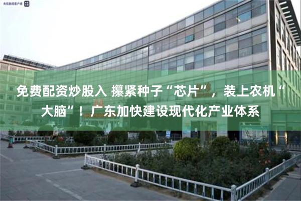 免费配资炒股入 攥紧种子“芯片”，装上农机“大脑”！广东加快建设现代化产业体系