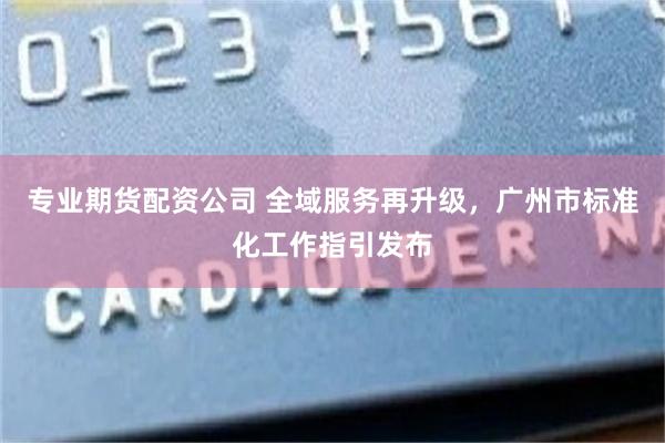 专业期货配资公司 全域服务再升级，广州市标准化工作指引发布