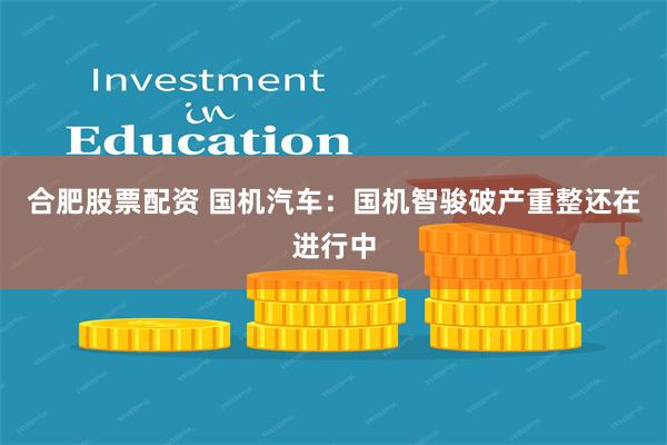 合肥股票配资 国机汽车：国机智骏破产重整还在进行中