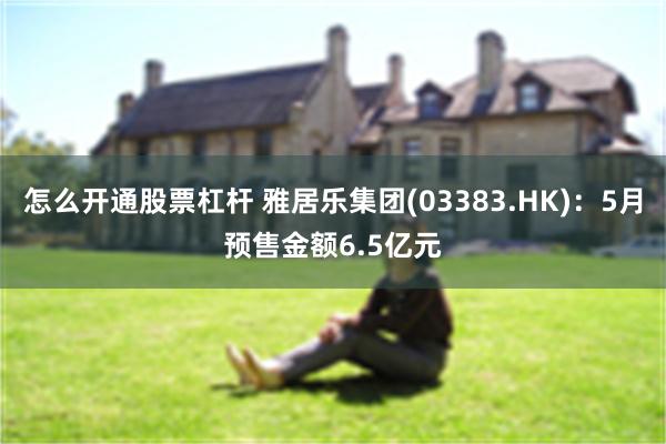 怎么开通股票杠杆 雅居乐集团(03383.HK)：5月预售金额6.5亿元