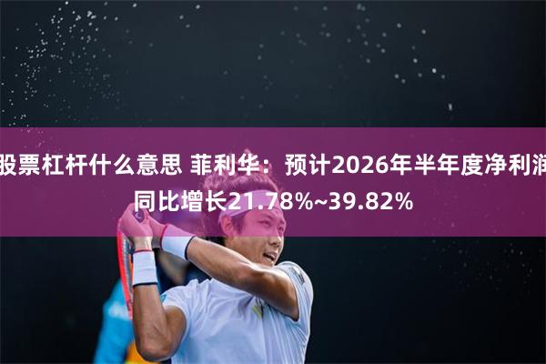 股票杠杆什么意思 菲利华：预计2026年半年度净利润同比增长21.78%~39.82%