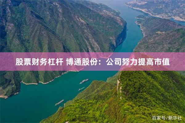 股票财务杠杆 博通股份：公司努力提高市值