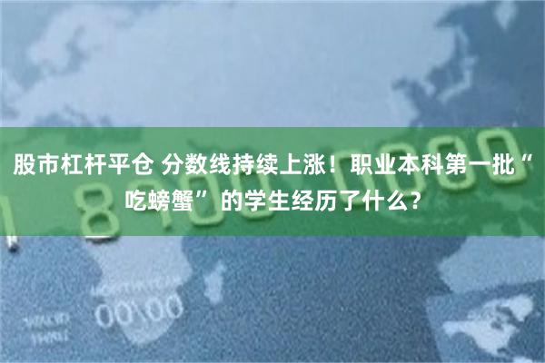 股市杠杆平仓 分数线持续上涨！职业本科第一批“吃螃蟹” 的学生经历了什么？