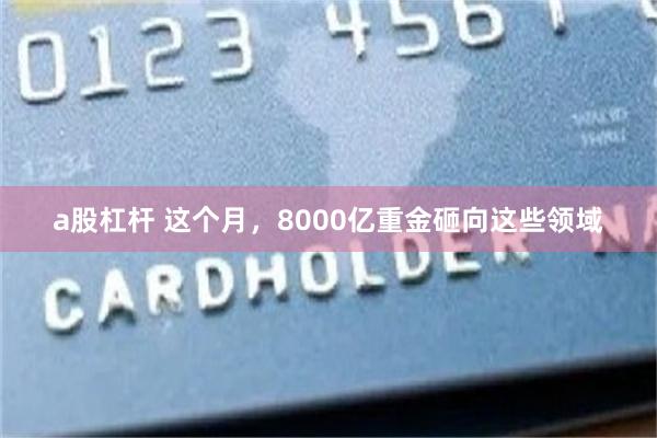 a股杠杆 这个月，8000亿重金砸向这些领域